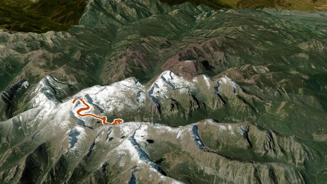 3-D terrain view of Hyalite Creek