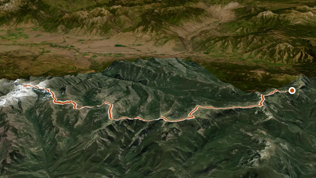 3-D terrain view of Gallatin Crest