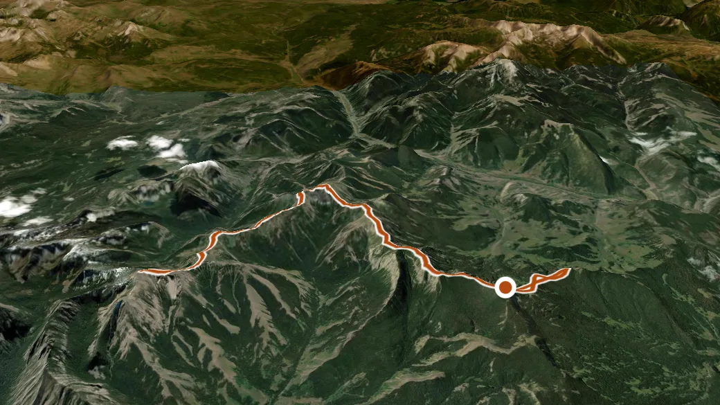 3-D terrain view of Sky Rim Trail