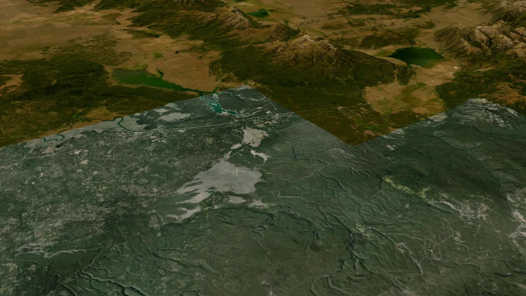 3-D terrain view of Snowcrest