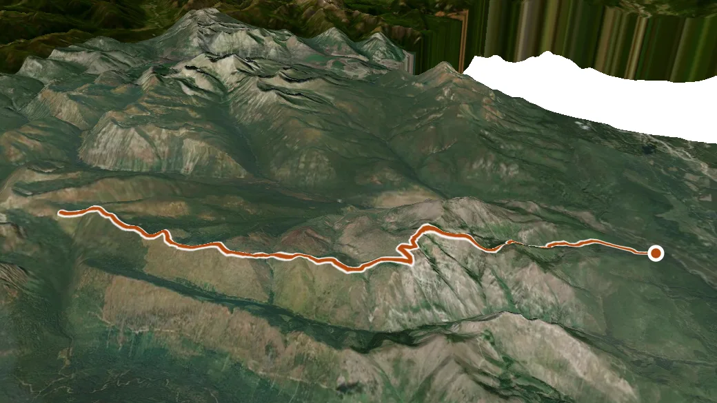 3-D terrain view of Cleft Rock