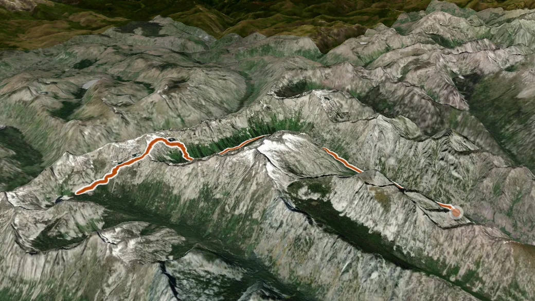 3-D terrain view of Fred Burr