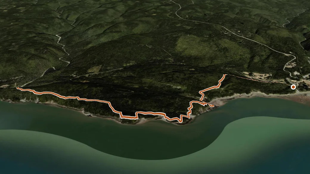3-D terrain view of Coastal Trail
