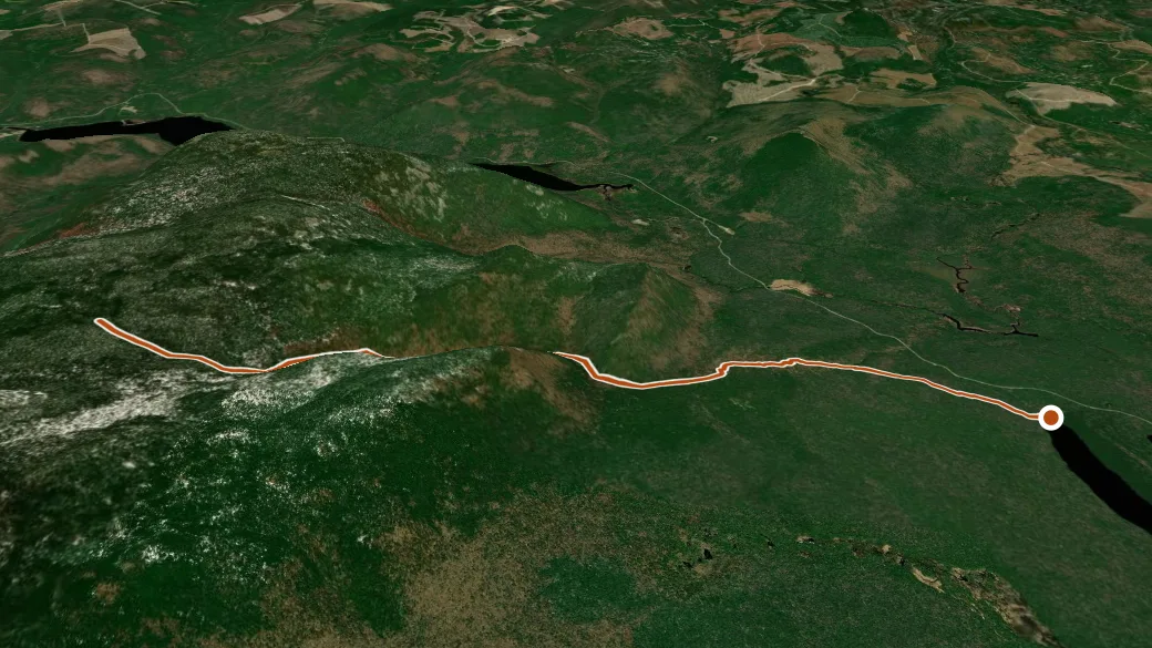 3-D terrain view of Ruisseau Dry Brook