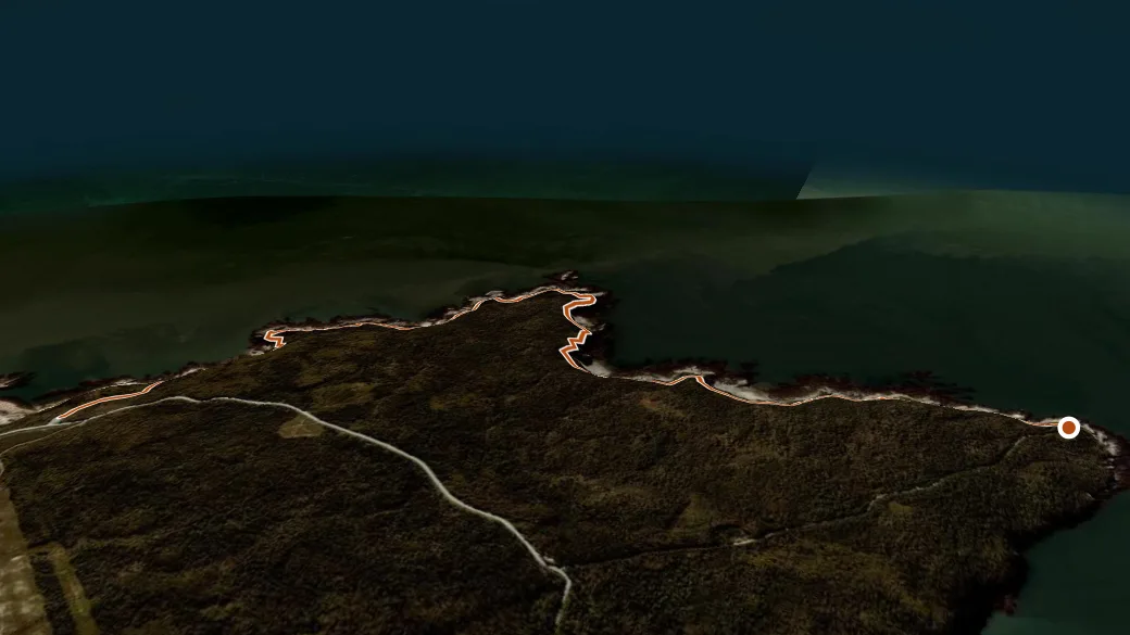 3-D terrain view of Split Rock Trail