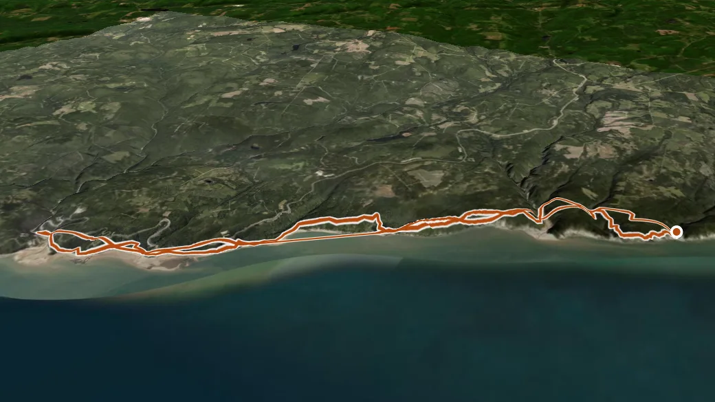 3-D terrain view of Fundy Footpath