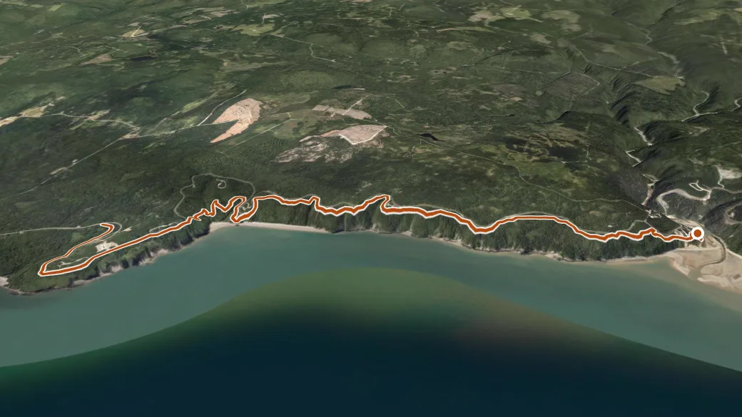 3-D terrain view of Fundy Trail Pathway