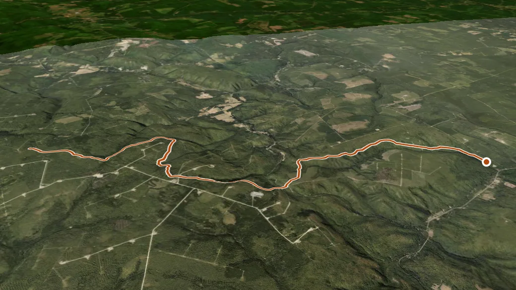 3-D terrain view of Dobson Trail