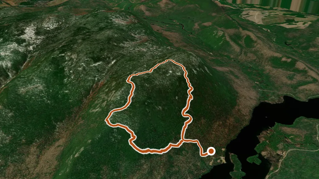 3-D terrain view of Mount Sagamook Trail