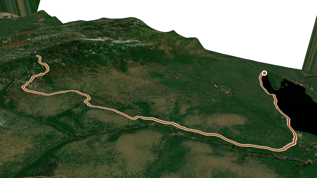 3-D terrain view of Big Brook Trail