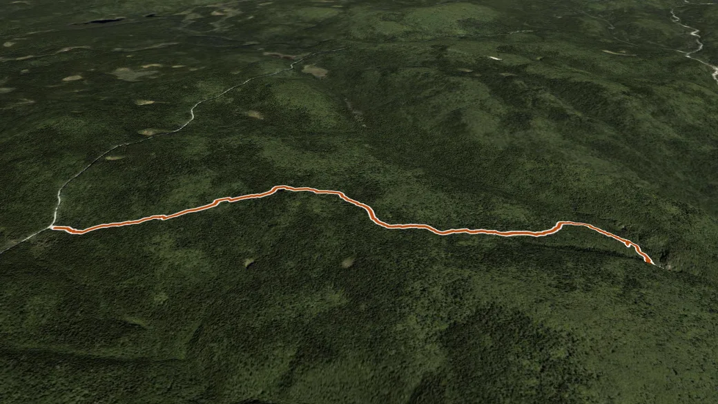 3-D terrain view of Third Vault Falls