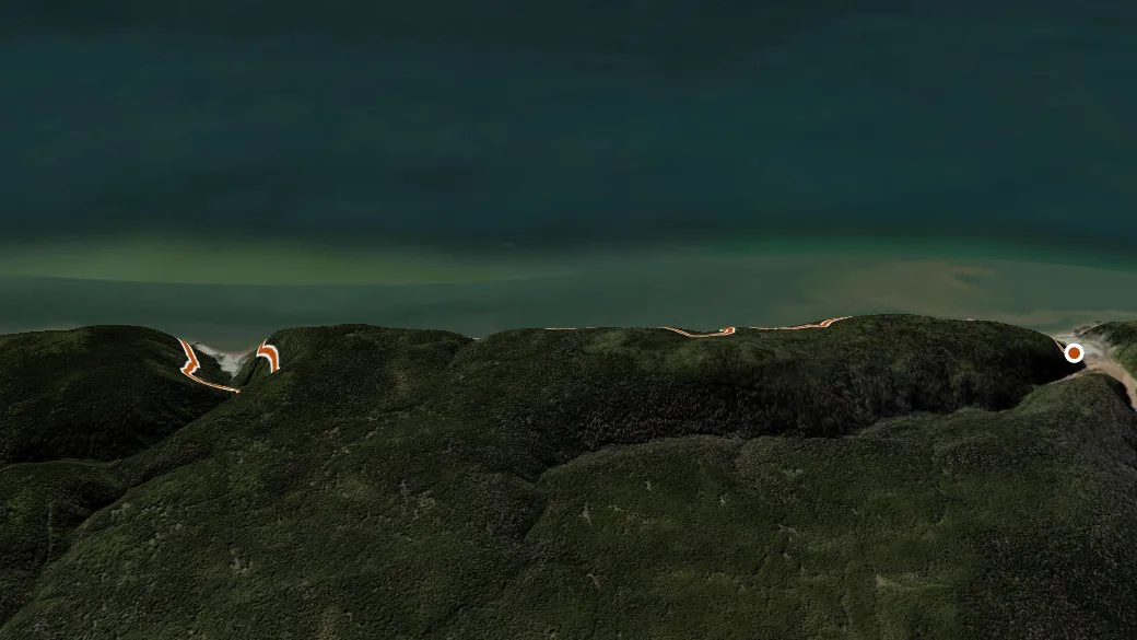 3-D terrain view of Goose River