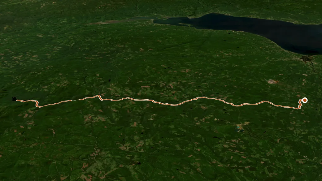 3-D terrain view of Sentier Nepisiguit Mi'gmaq Trail