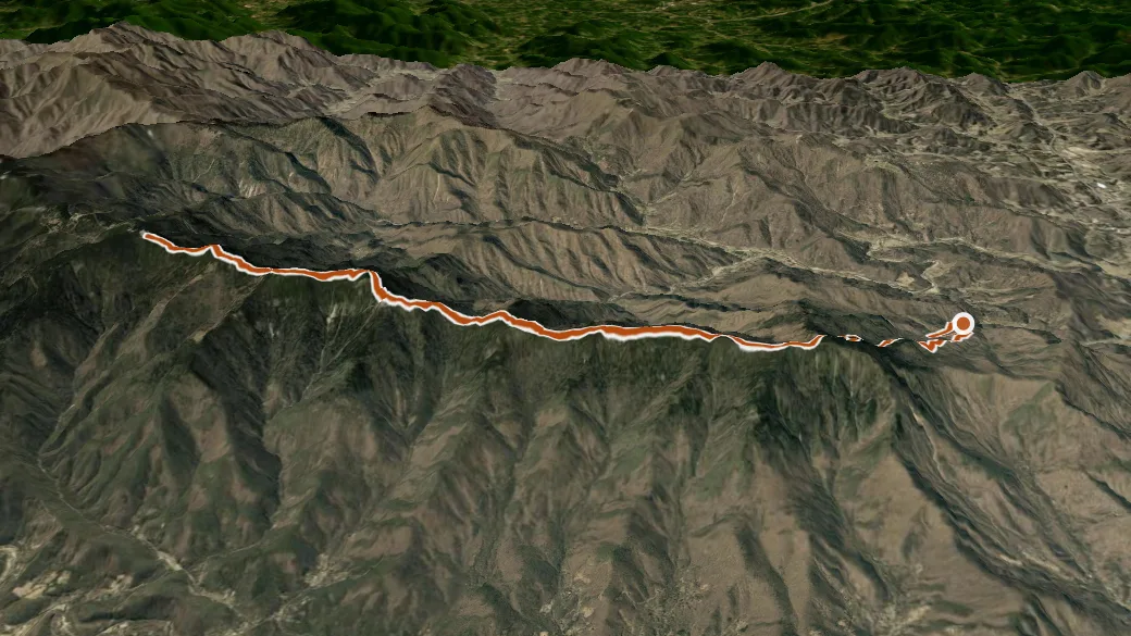 3-D terrain view of Black Mountain Crest