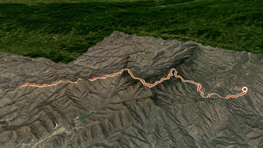 3-D terrain view of Mst - Appalachian Rd