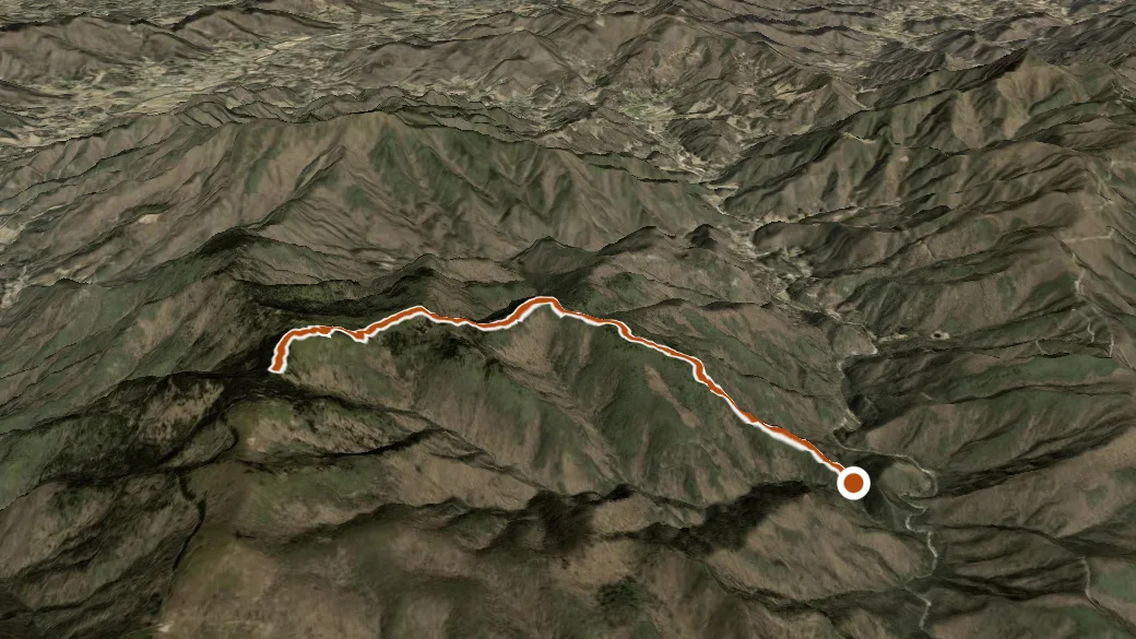 3-D terrain view of Old Butt Knob