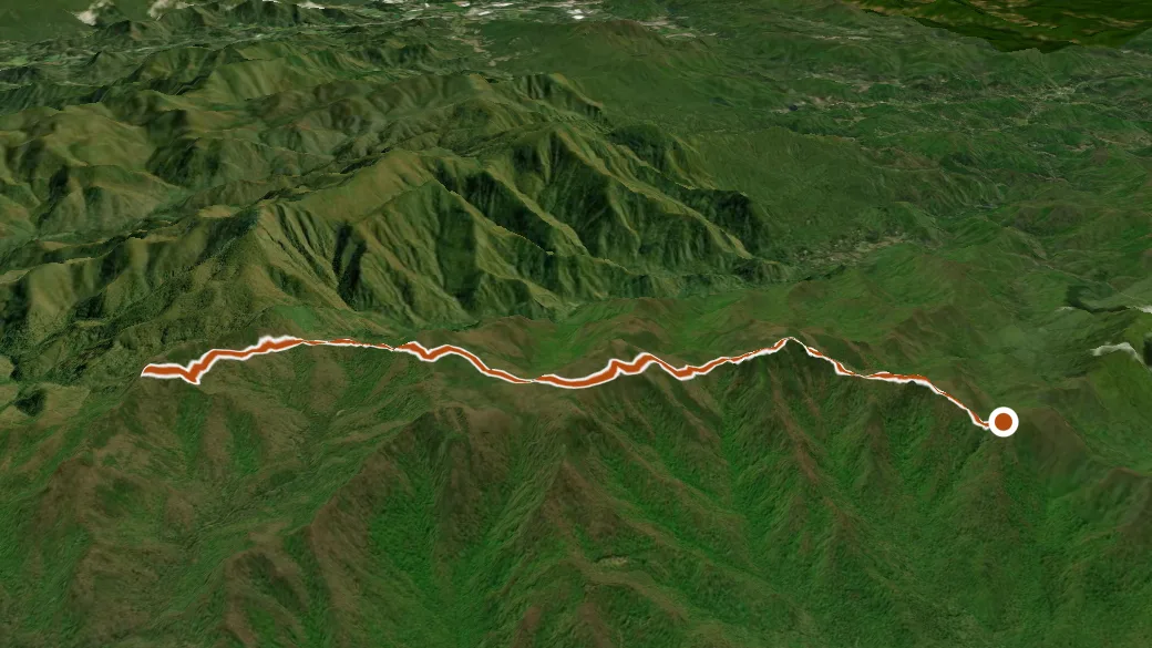 3-D terrain view of Anst - Tusquitee Rd