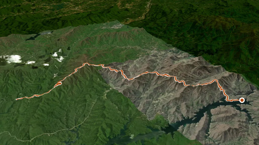 3-D terrain view of Anst - Cheoah Rd