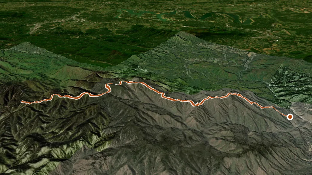 3-D terrain view of Appalachian Trail