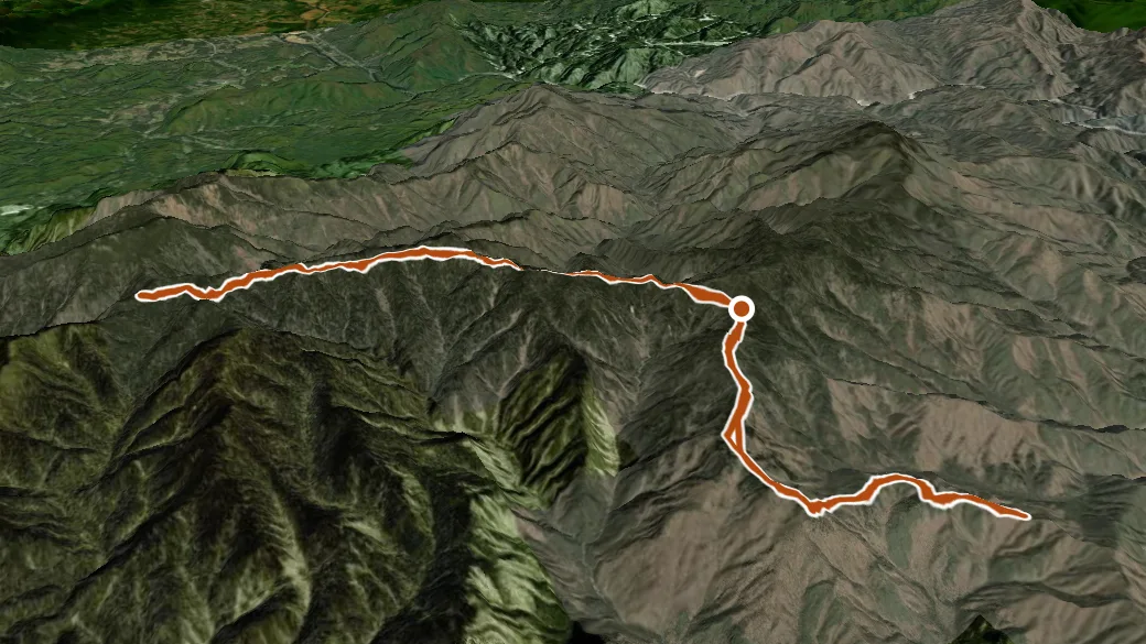 3-D terrain view of Balsam Mountain Trail