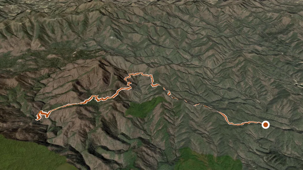3-D terrain view of Squirrel Gap