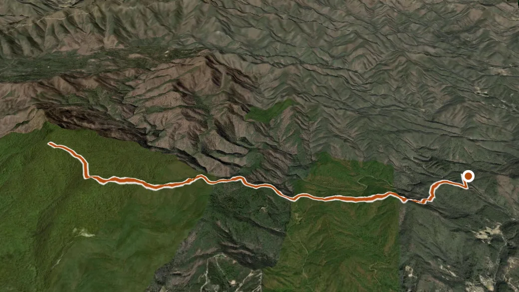 3-D terrain view of Turkey Pen Gap