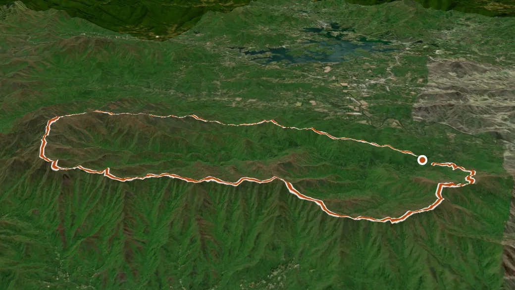 3-D terrain view of Rim Trail