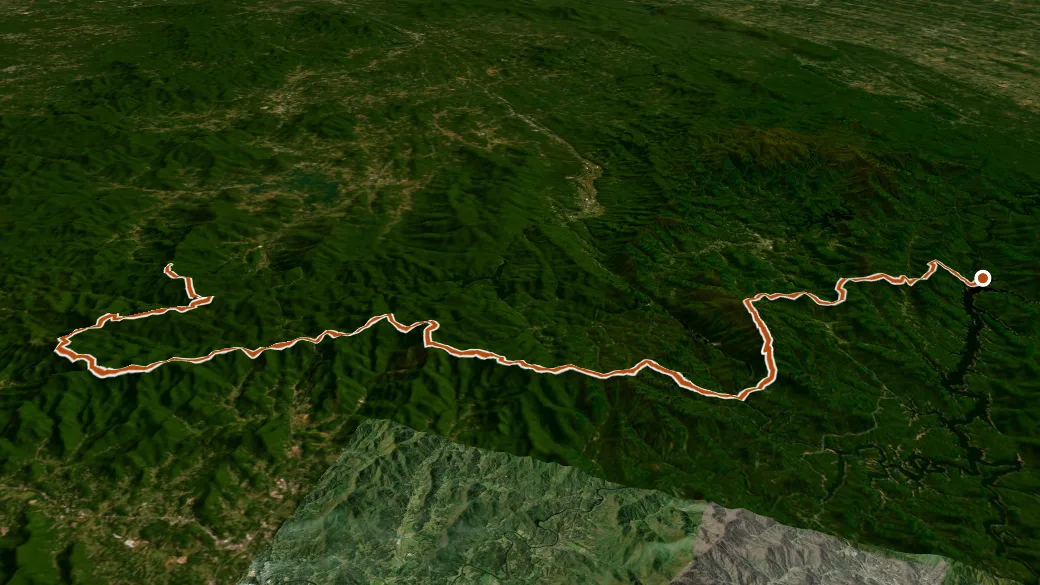 3-D terrain view of Appalachian National Scenic Trail