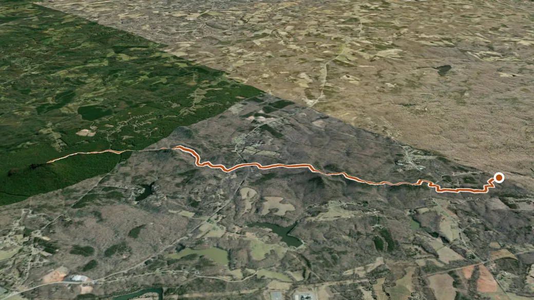 3-D terrain view of Ridgeline Trail