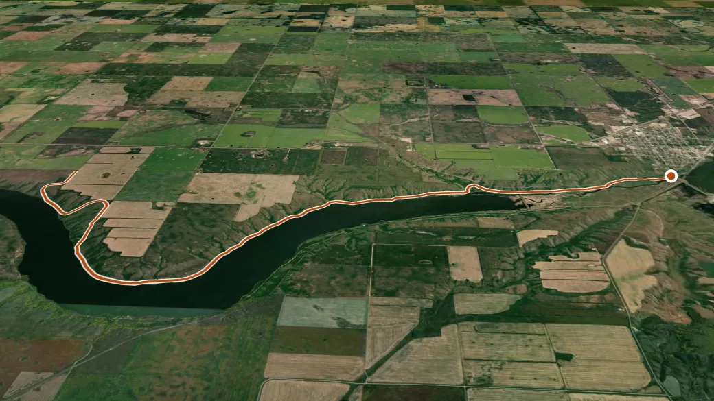 3-D terrain view of Canada Goose Trail