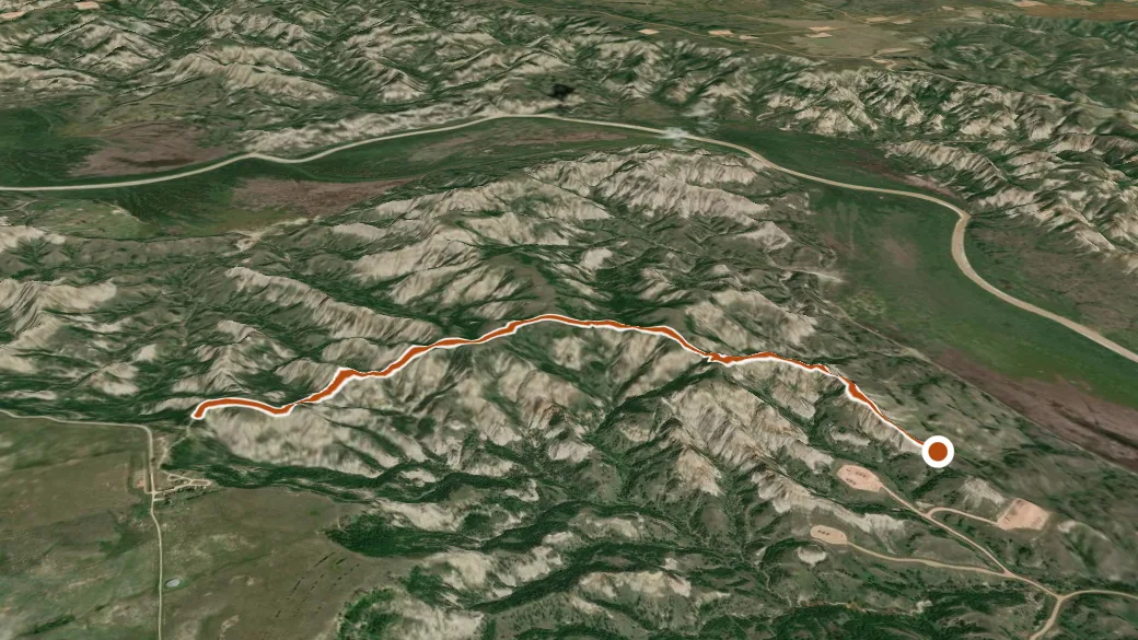 3-D terrain view of I (Indian) Trail