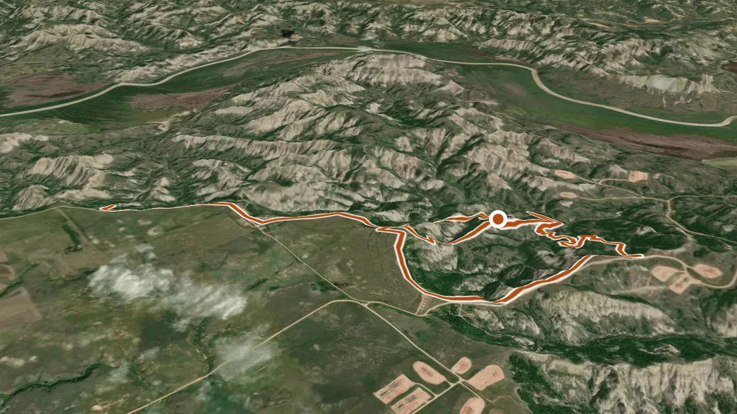 3-D terrain view of EN (Eagle's Nest) Trail