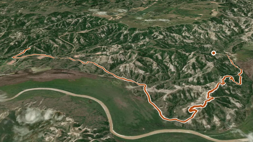 3-D terrain view of TX (Texas) Trail
