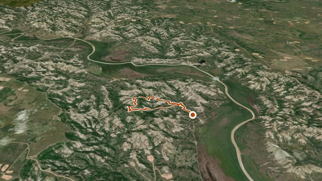 3-D terrain view of AP (Aspen) Trail