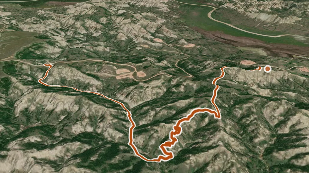 3-D terrain view of JC Trail