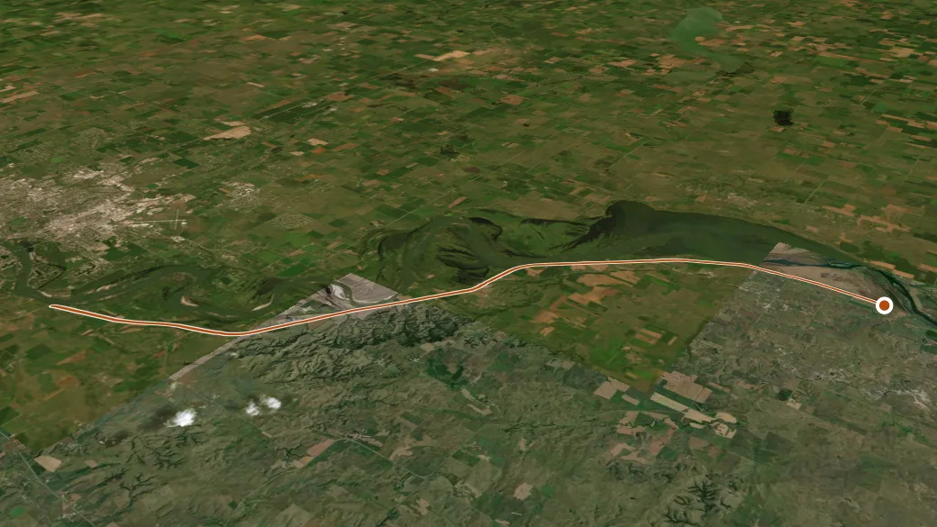 3-D terrain view of Roughrider Trail