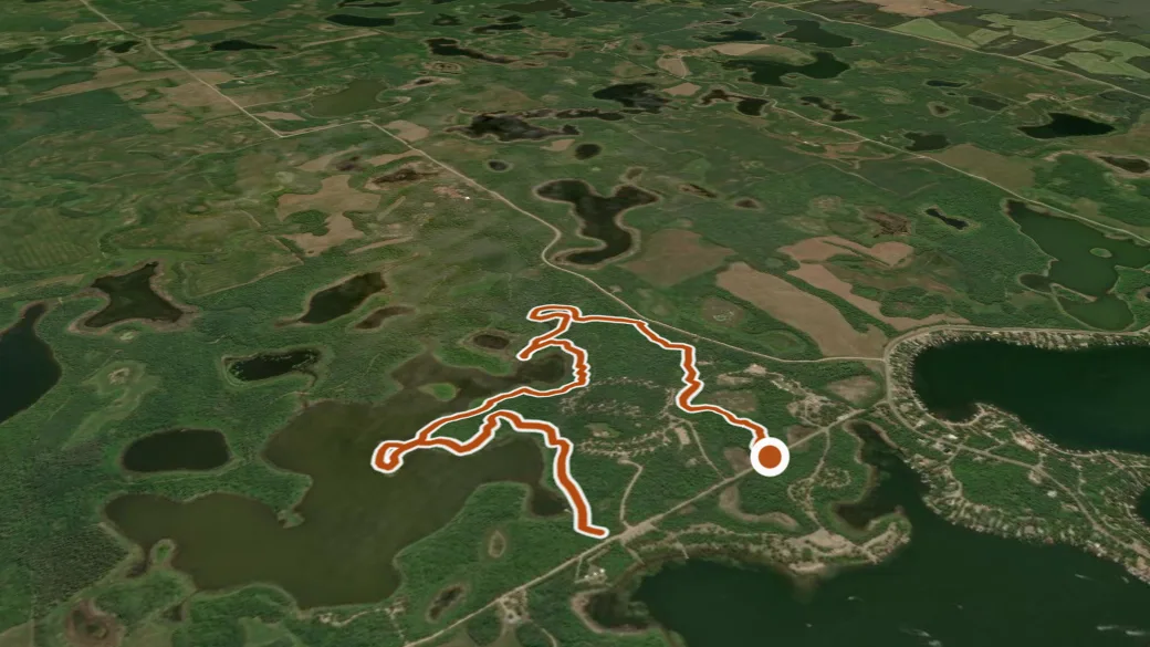 3-D terrain view of Old Oak Trail