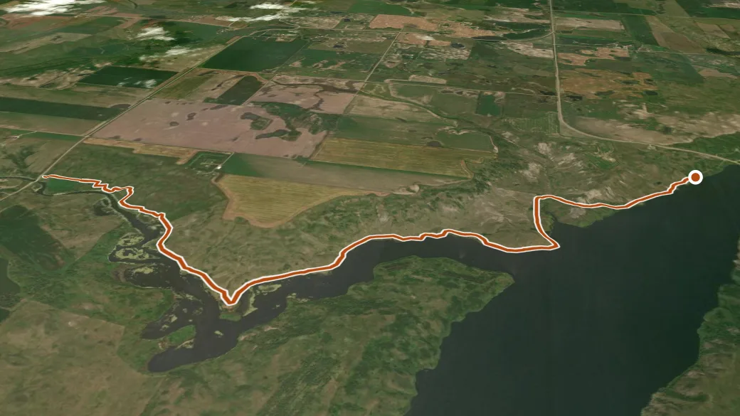 3-D terrain view of Lake Ashtabula