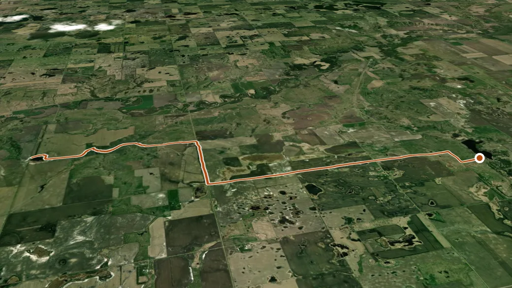 3-D terrain view of North Clausen