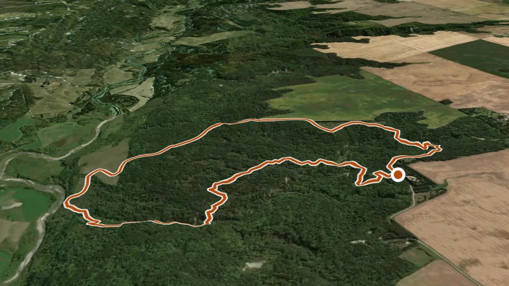 3-D terrain view of Pembina Rim Trail