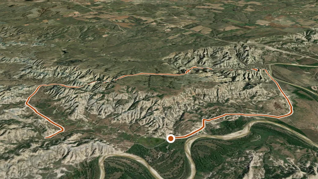 3-D terrain view of Buckhorn Trail