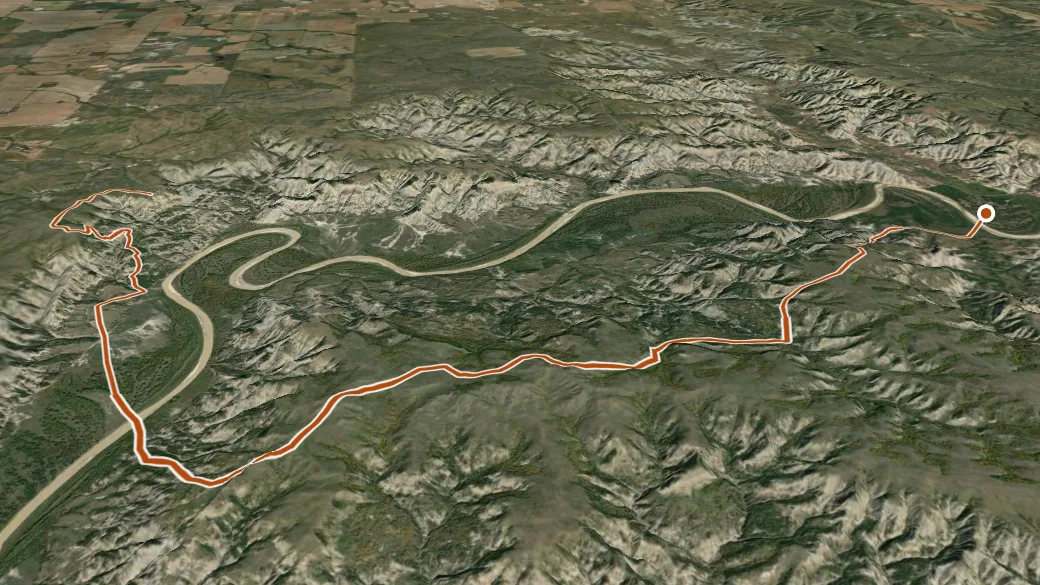 3-D terrain view of Achenbach Trail