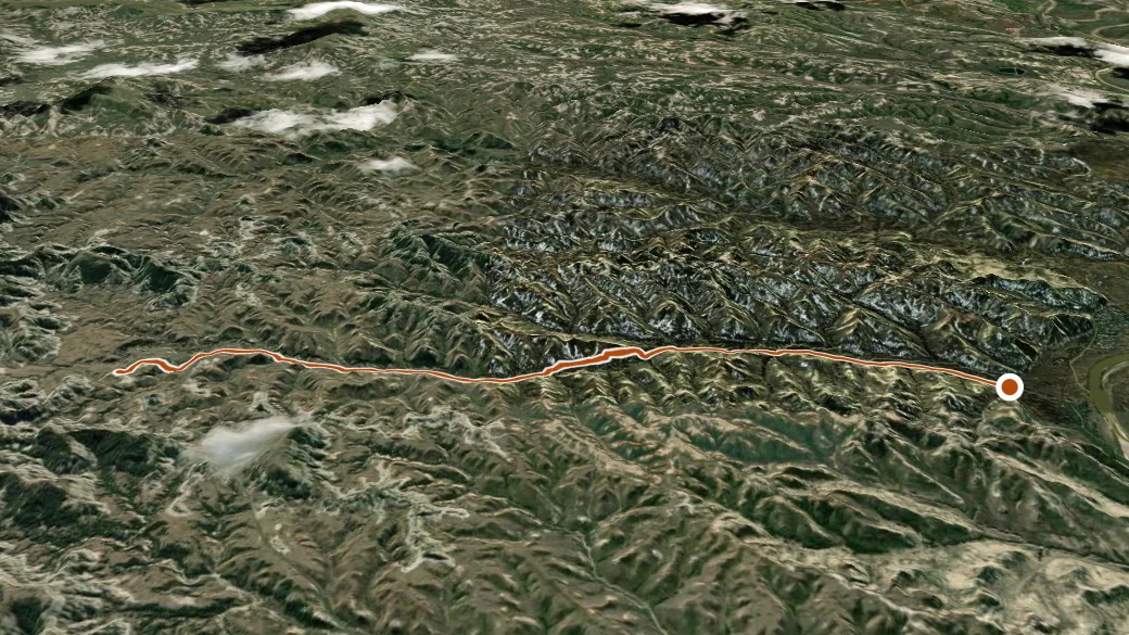 3-D terrain view of Jones Creek Trail