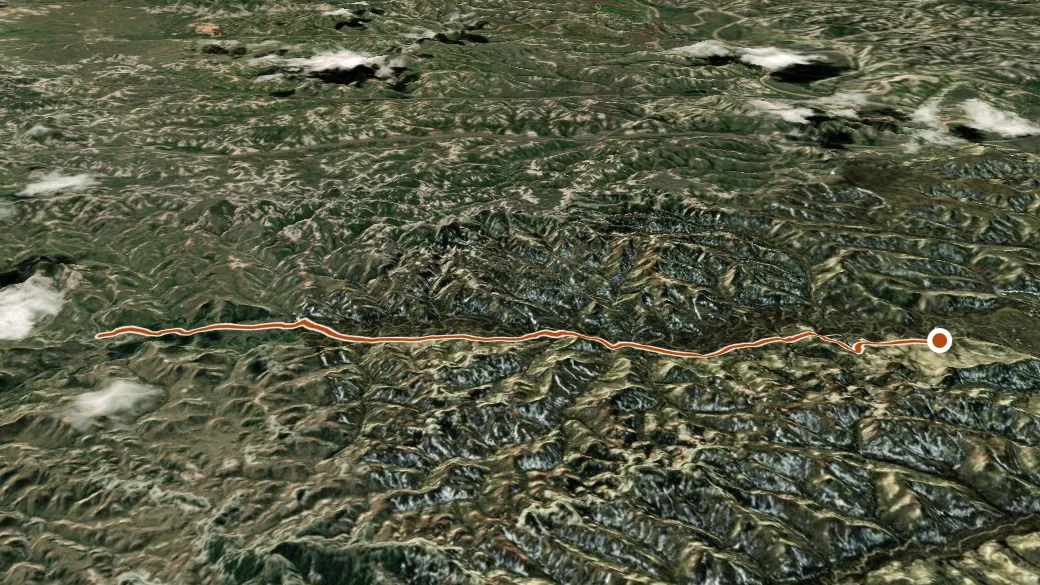 3-D terrain view of Lower Paddock Creek Trail