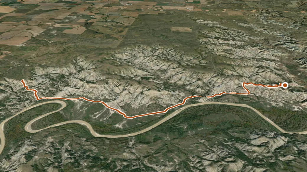 3-D terrain view of North Achenbach Trail