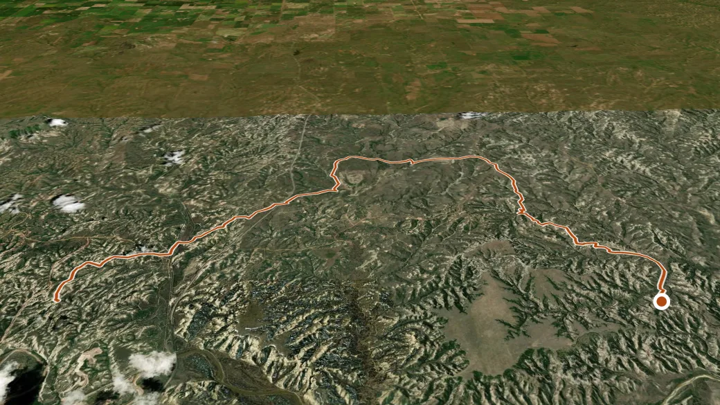 3-D terrain view of Buffalo Gap