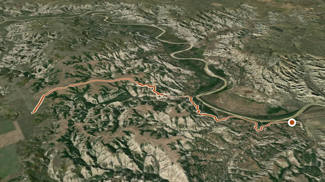 3-D terrain view of Long X