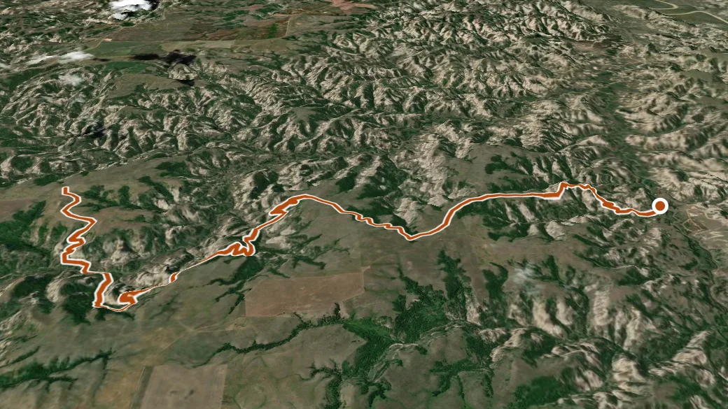 3-D terrain view of Cottonwood