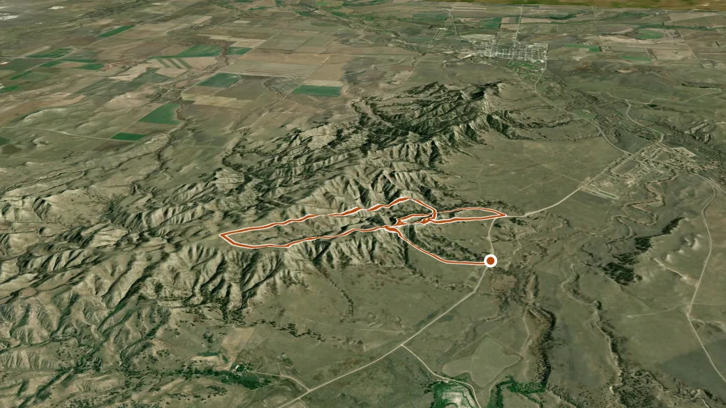 3-D terrain view of Mexican Canyon Trail