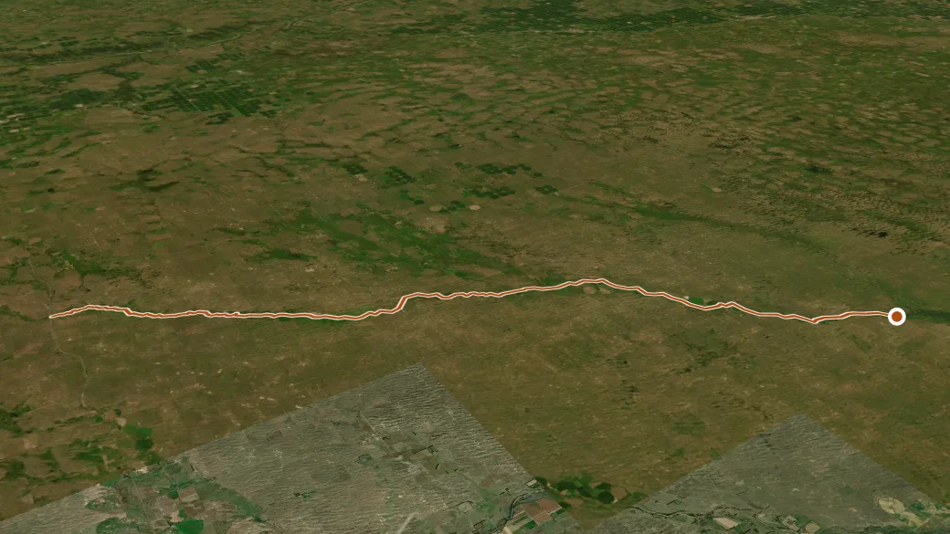 3-D terrain view of Calamus River Trail